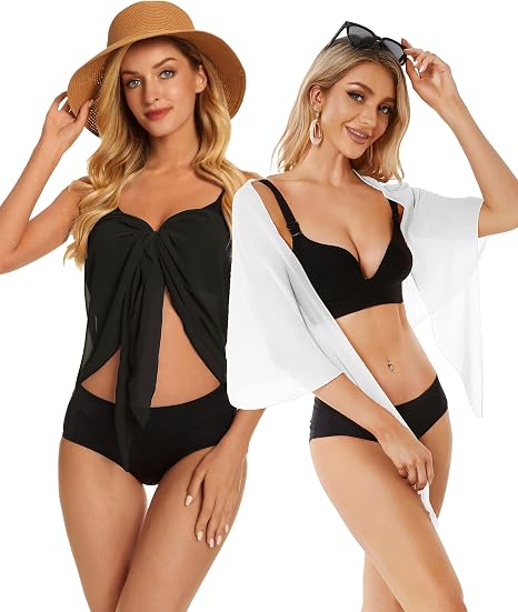 2-Piece Sheer Mesh Beach Sarong Wrap