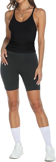 Premium Ribbed V-Neck Racerback Workout Tank