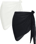 2-Piece Sheer Mesh Beach Sarong Wrap
