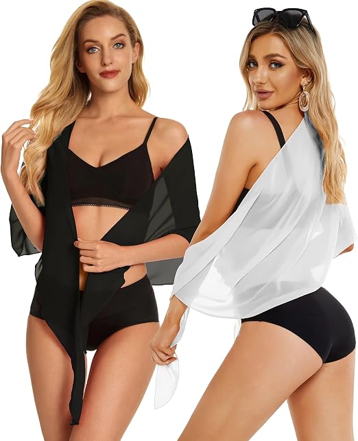 2-Piece Sheer Mesh Beach Sarong Wrap